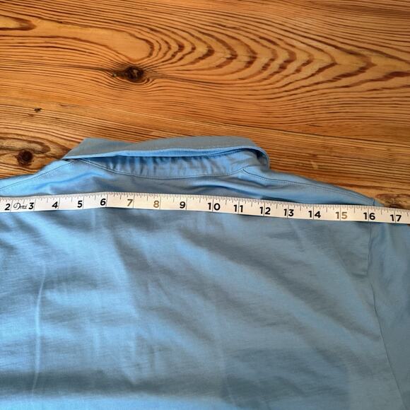 Travis Mathew Polo Men’s Small Blue Stripe Regular Fit SS Performance Golf - Picture 9 of 11